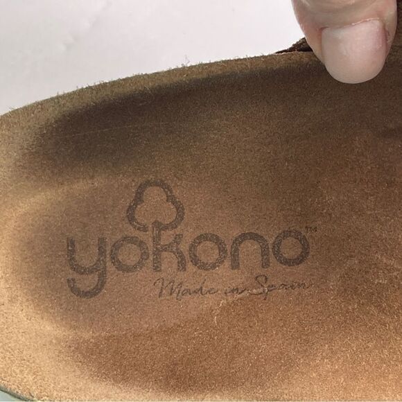 Yokono Two Band Wedge Birk like Sandals in Suede Size 9 - Picture 6 of 9